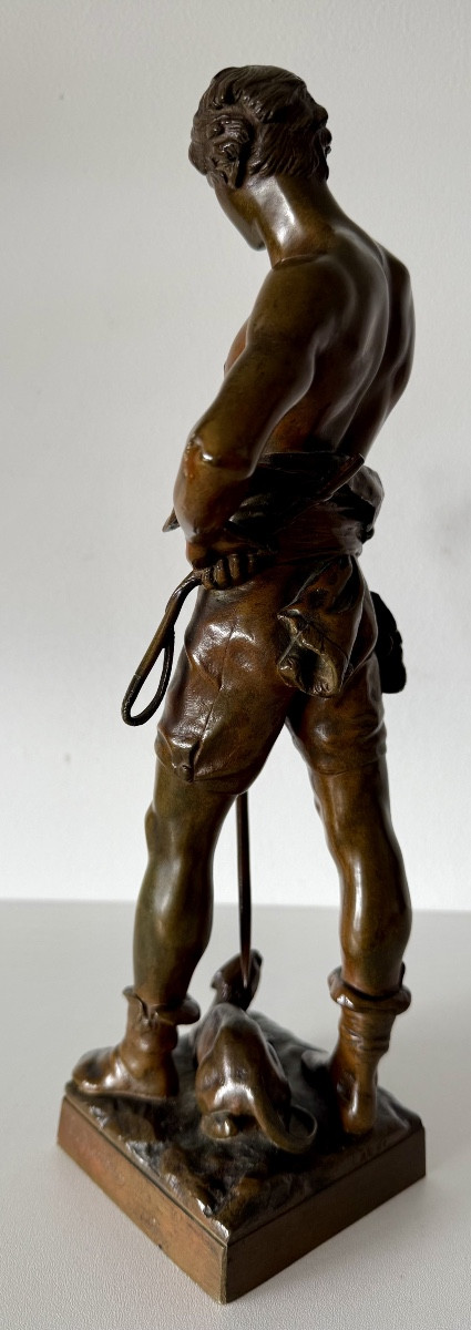Belluaire à la panthère , sculpture en bronze-photo-4