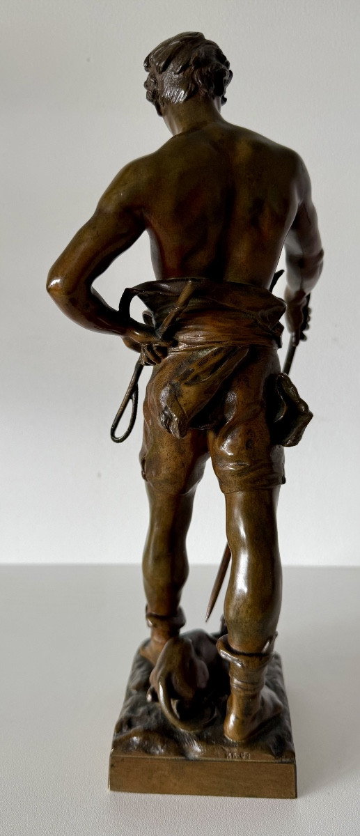 Belluaire à la panthère , sculpture en bronze-photo-1
