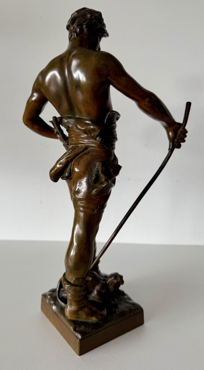 Belluaire à la panthère , sculpture en bronze-photo-2
