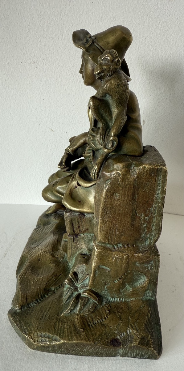 The Young Acrobat And His Monkey, Bronze Subject-photo-1
