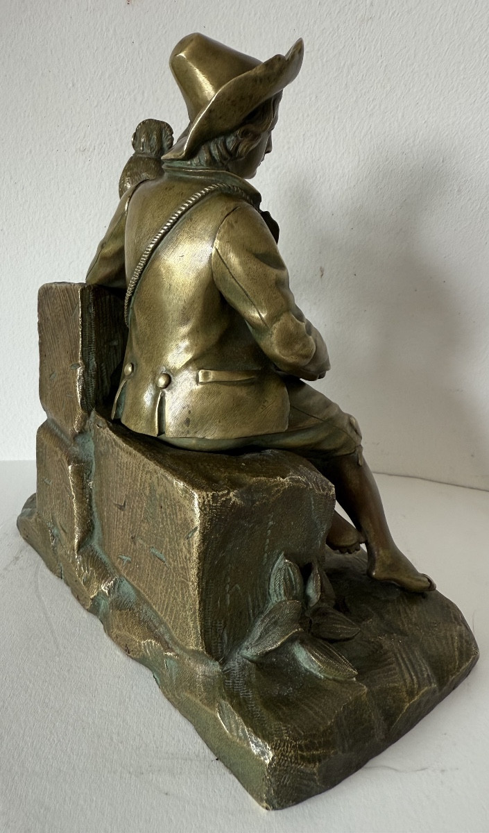 The Young Acrobat And His Monkey, Bronze Subject-photo-2