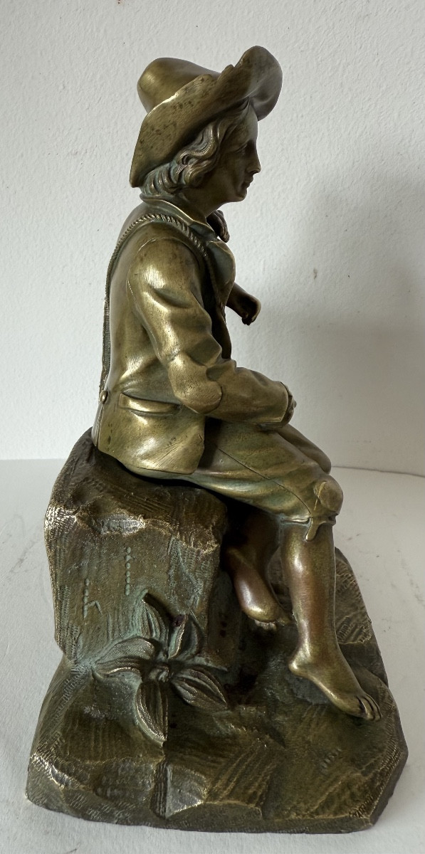 The Young Acrobat And His Monkey, Bronze Subject-photo-3