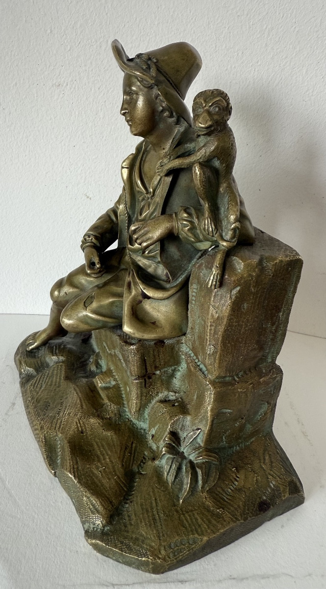 The Young Acrobat And His Monkey, Bronze Subject-photo-8
