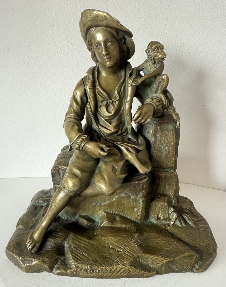 The Young Acrobat And His Monkey, Bronze Subject