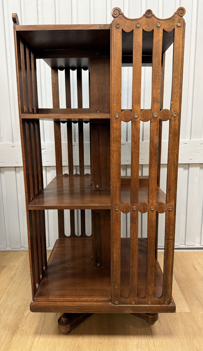 Pichon Walnut Revolving Bookcase-photo-4