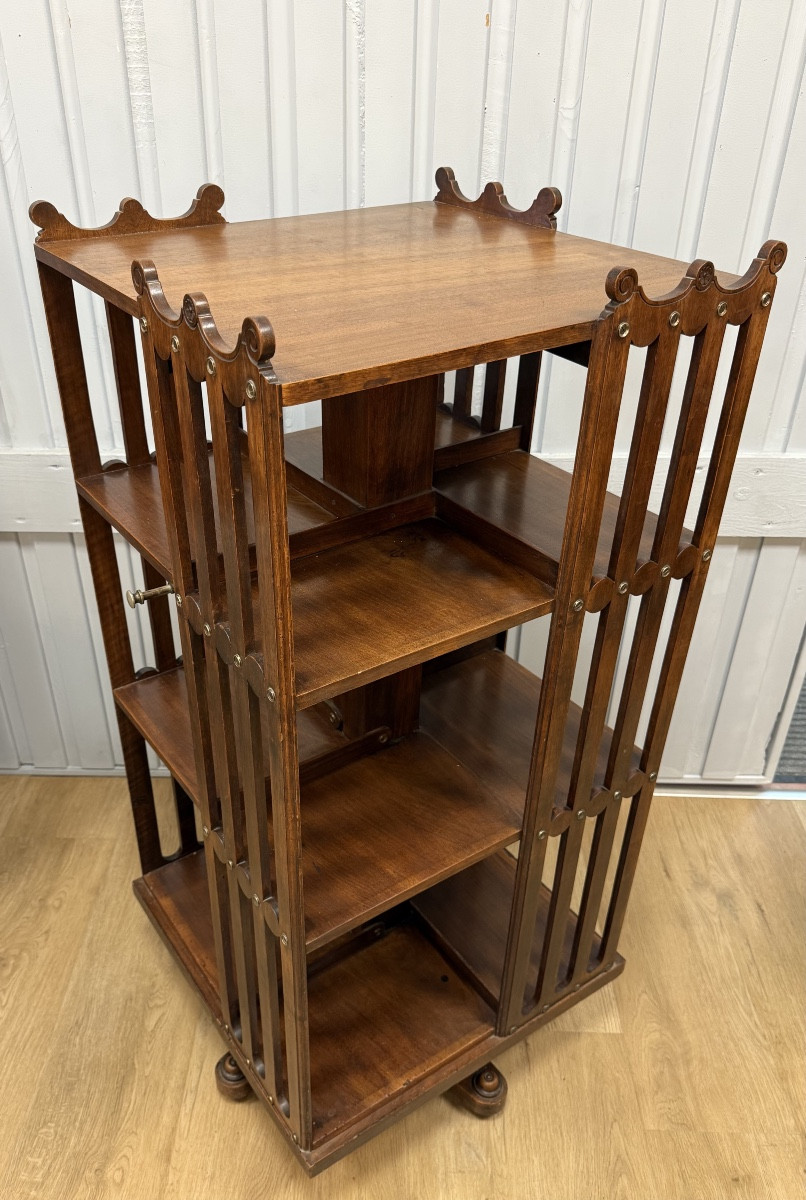 Pichon Walnut Revolving Bookcase-photo-3