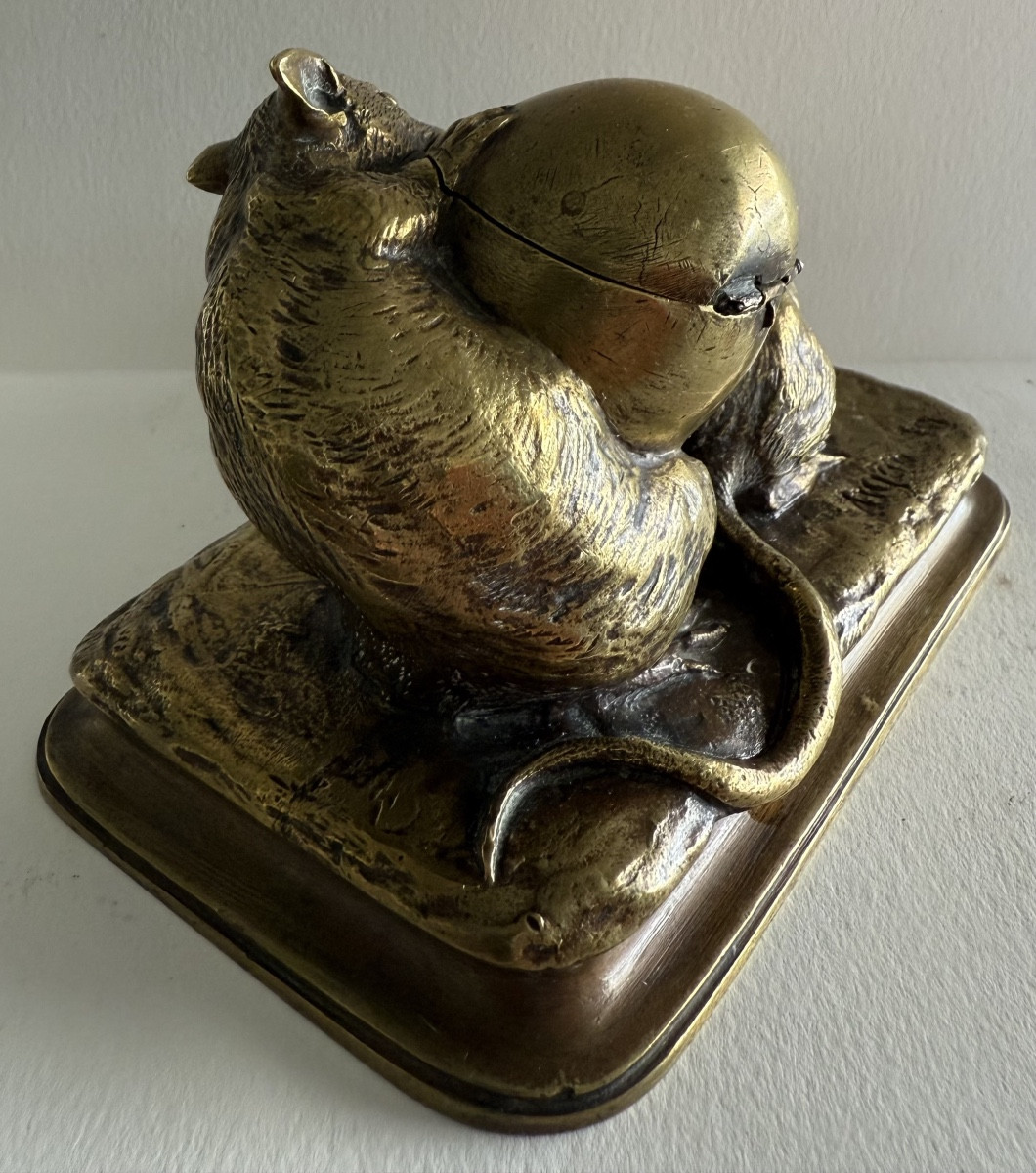 Les deux rats et l oeuf , sujet en bronze -photo-1