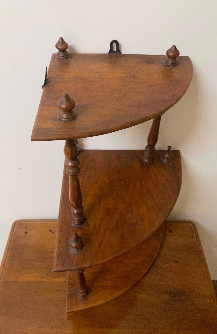 Small Walnut Corner Wall Shelf-photo-2