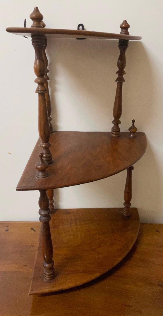 Small Walnut Corner Wall Shelf-photo-4