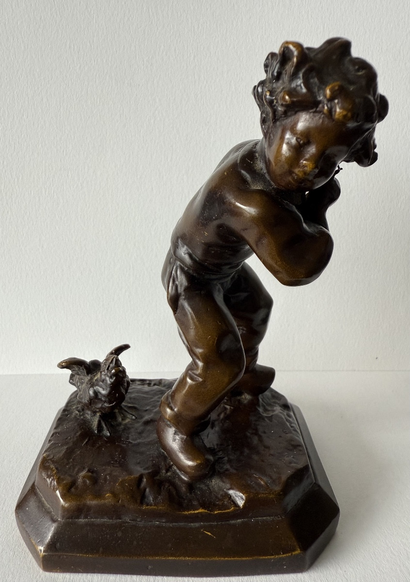 Bronze Subject, The Child And The Chick -photo-5