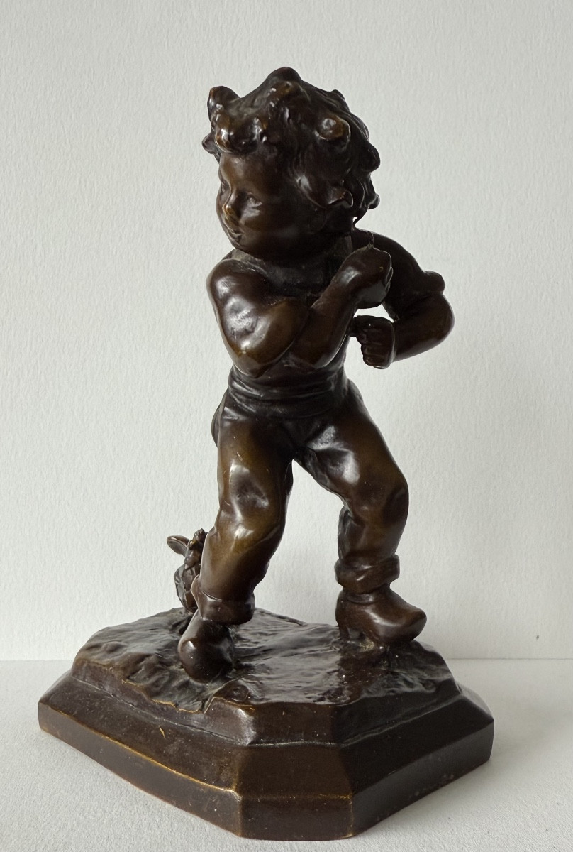 Bronze Subject, The Child And The Chick -photo-7