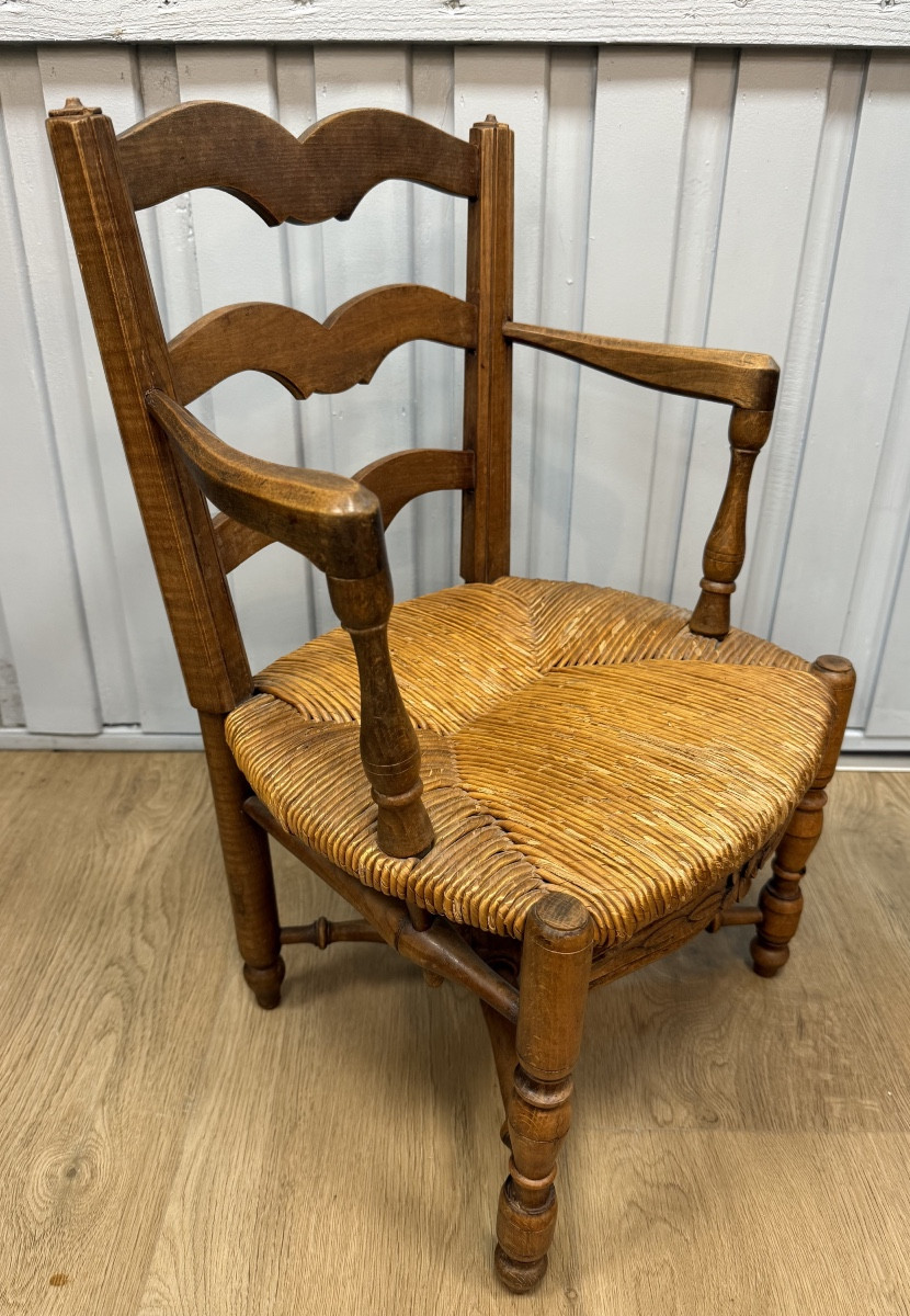 Petite chaise provençale de maitrise ou de poupée -photo-3