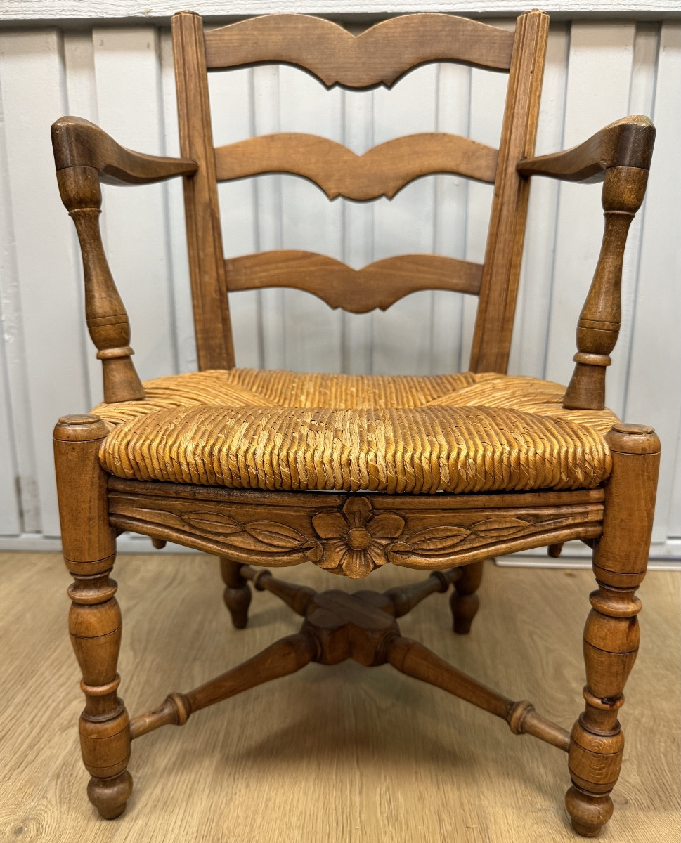 Petite chaise provençale de maitrise ou de poupée -photo-3