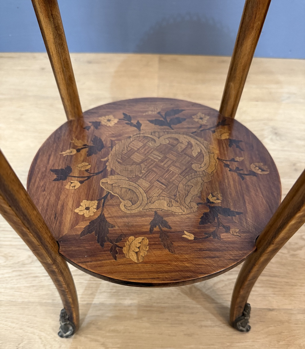 Petite table d appoint en marqueterie -photo-3