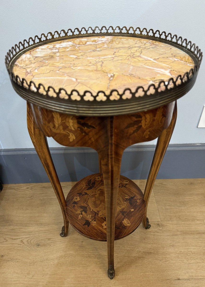 Petite table d appoint en marqueterie -photo-4