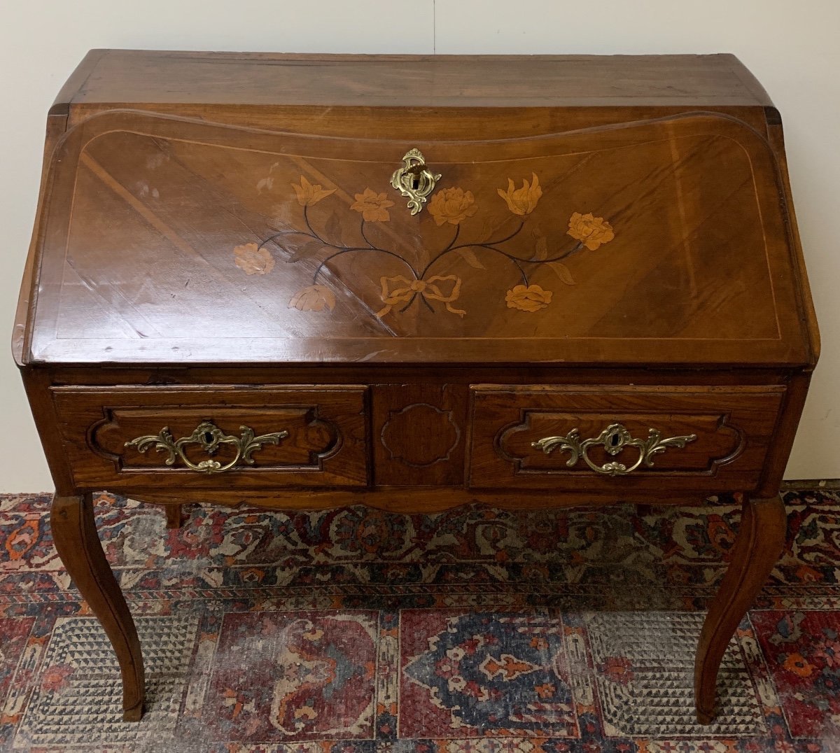 Louis XV Style Marquetry Donkey Back Desk -photo-2