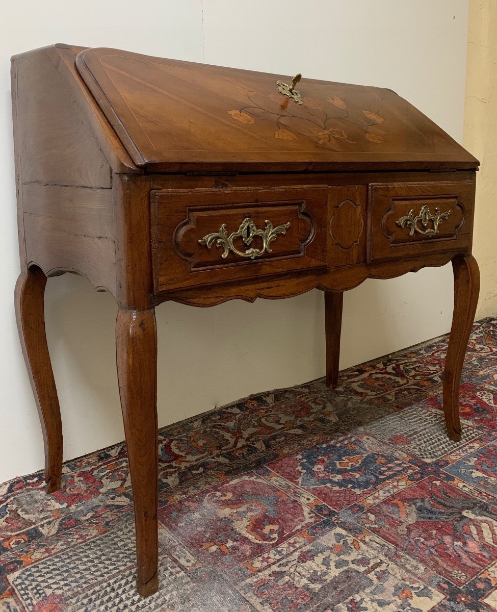 Louis XV Style Marquetry Donkey Back Desk -photo-3