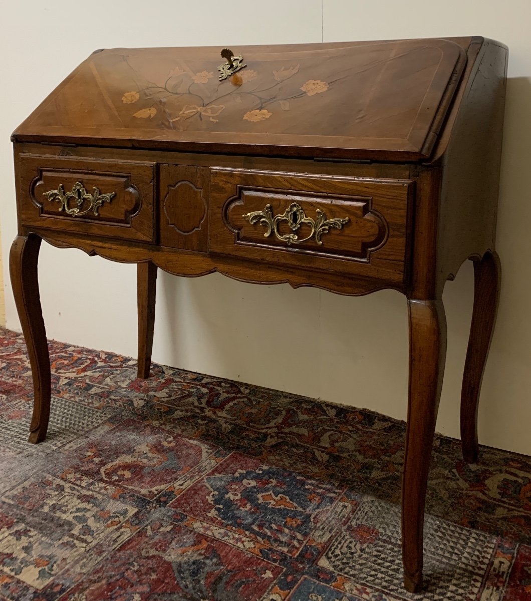 Louis XV Style Marquetry Donkey Back Desk -photo-4