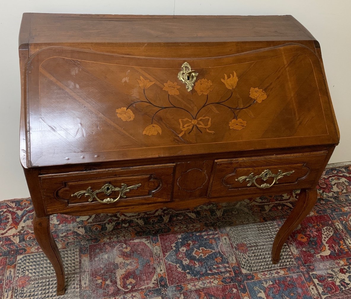 Louis XV Style Marquetry Donkey Back Desk -photo-8