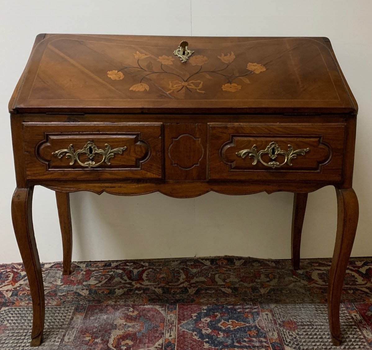 Louis XV Style Marquetry Donkey Back Desk 