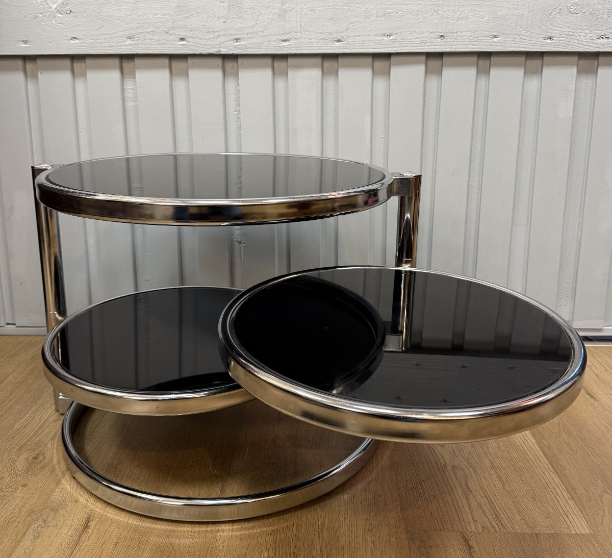 Chrome Metal Coffee Table-photo-3