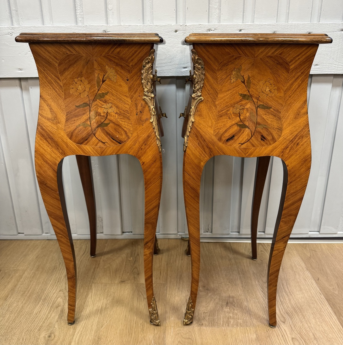 Paire de chevets marquetés-photo-2