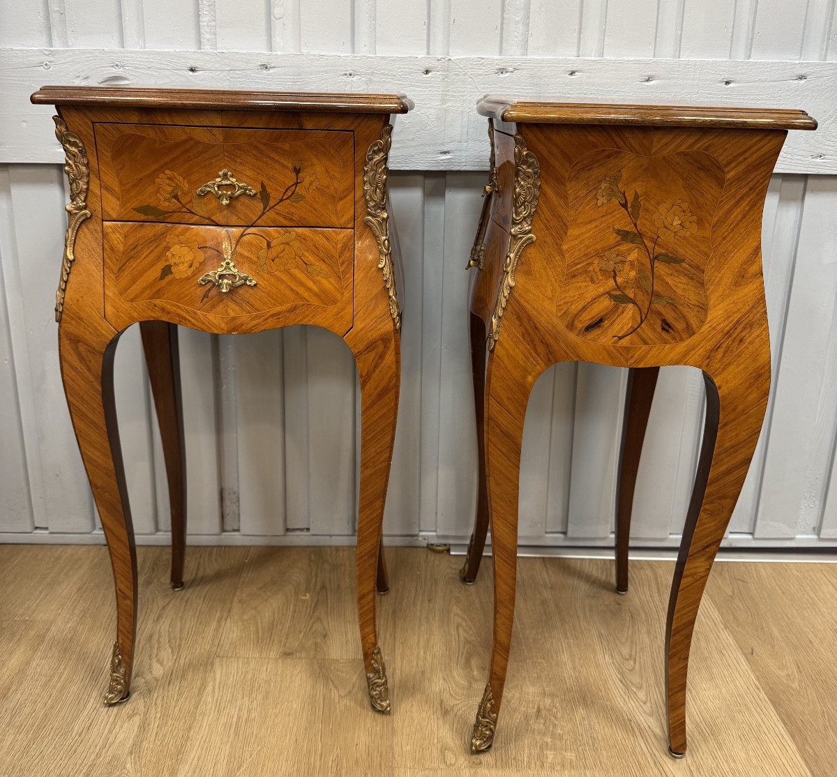 Paire de chevets marquetés-photo-3