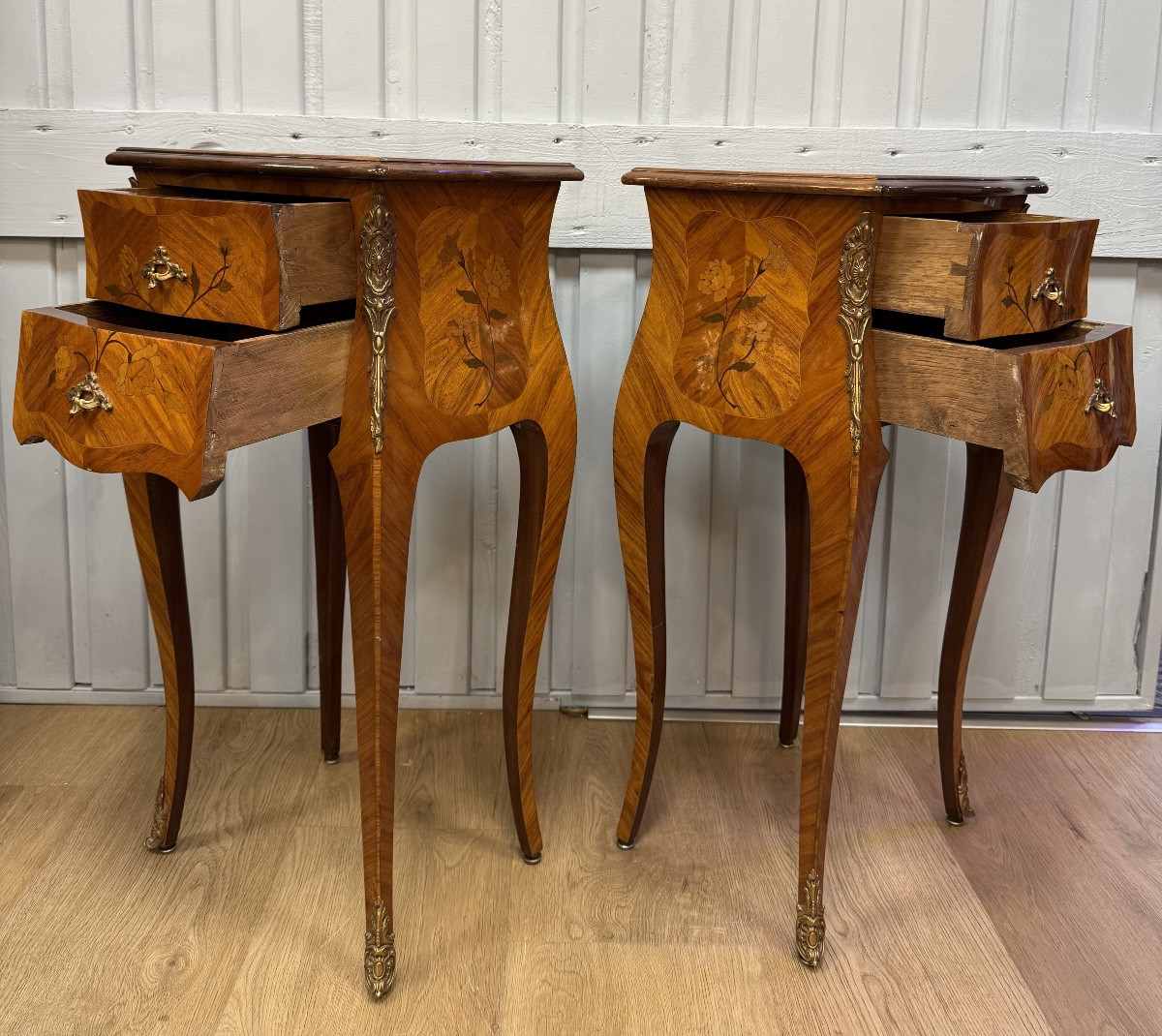 Paire de chevets marquetés-photo-6