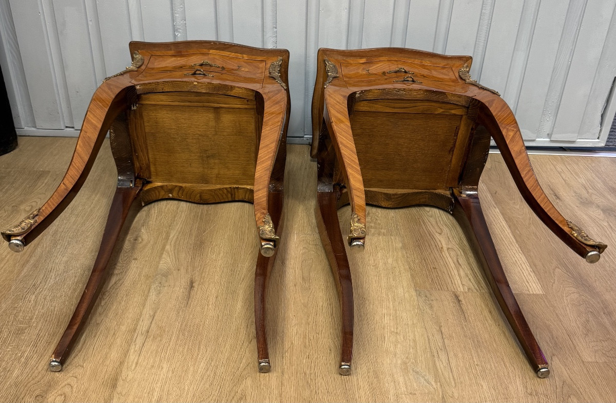 Paire de chevets marquetés-photo-8