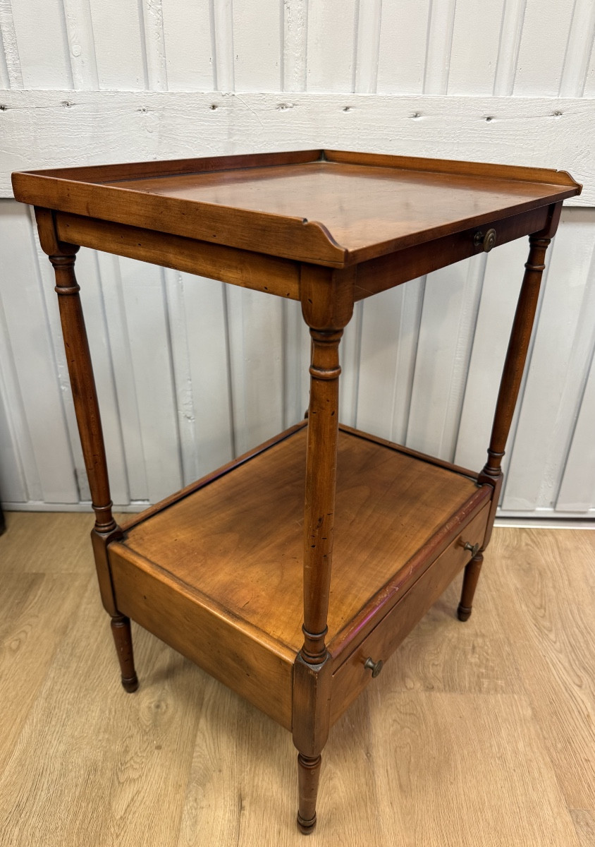 Cherry Wood Side Table Or Serving Cart-photo-3