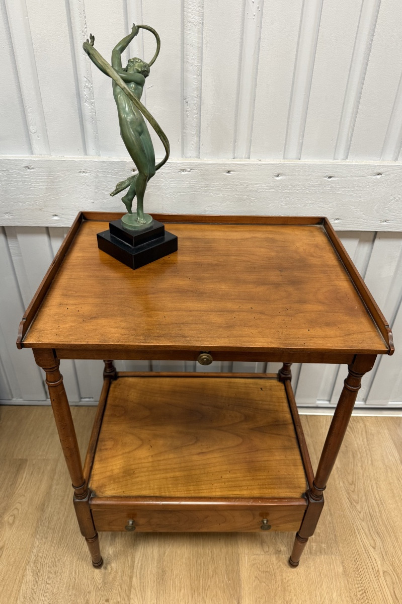 Cherry Wood Side Table Or Serving Cart