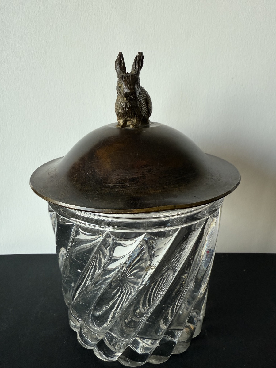 Glass And Bronze Candy Dish