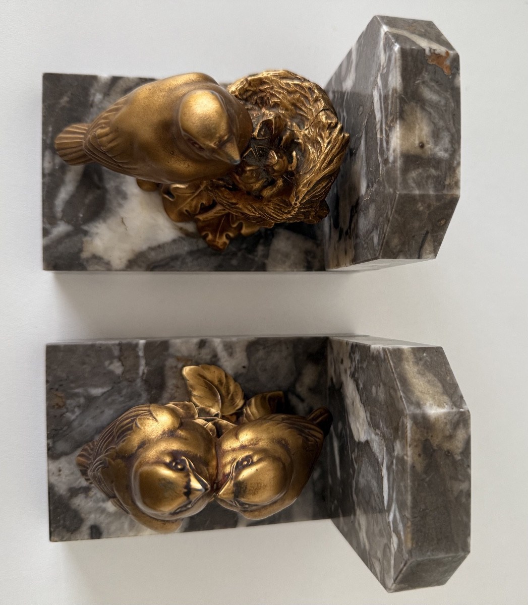 Pair Of Bookends Depicting Goldfinches -photo-8