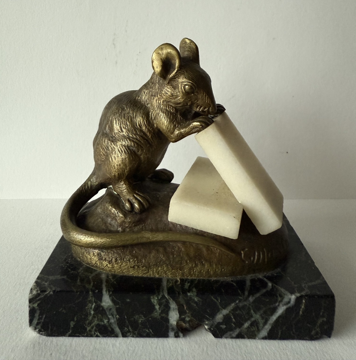 Souris grignotant un sucre , bronze signé Clovis-Edmond MASSON-photo-2