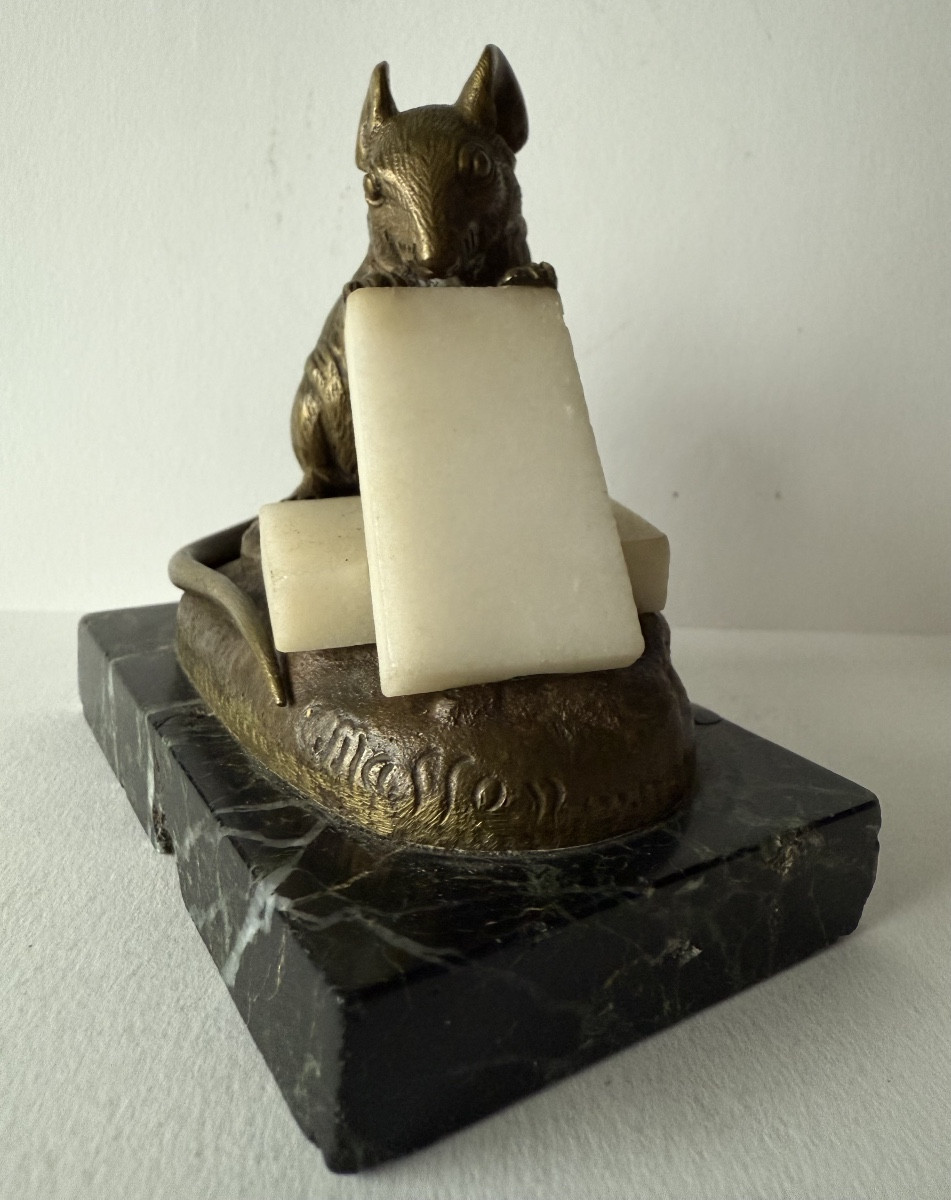 Souris grignotant un sucre , bronze signé Clovis-Edmond MASSON-photo-3