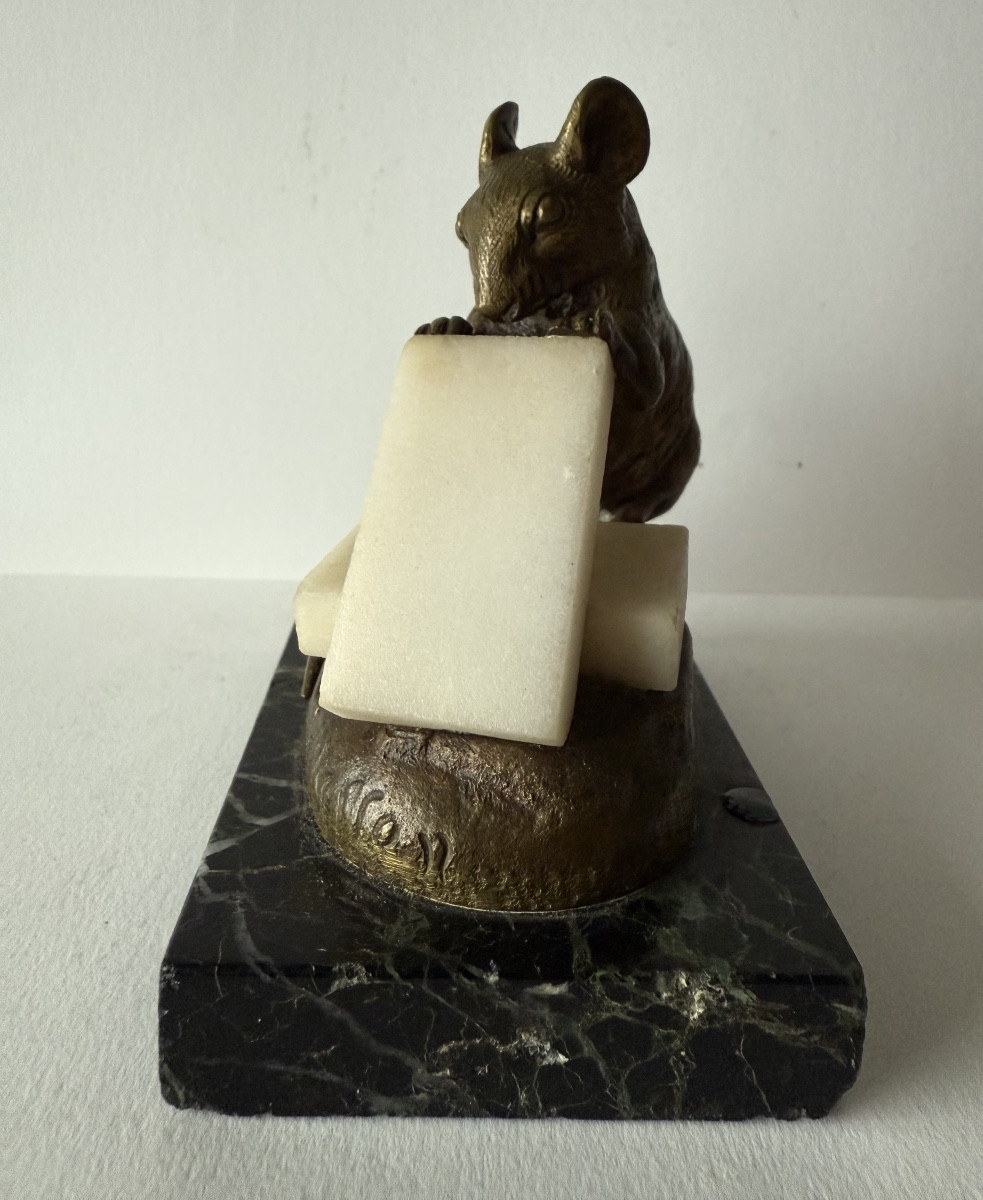 Souris grignotant un sucre , bronze signé Clovis-Edmond MASSON-photo-4
