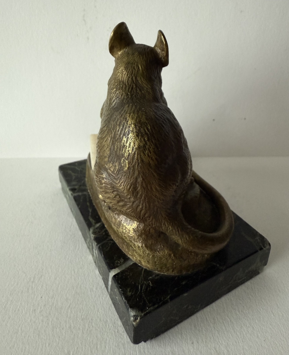 Souris grignotant un sucre , bronze signé Clovis-Edmond MASSON-photo-3