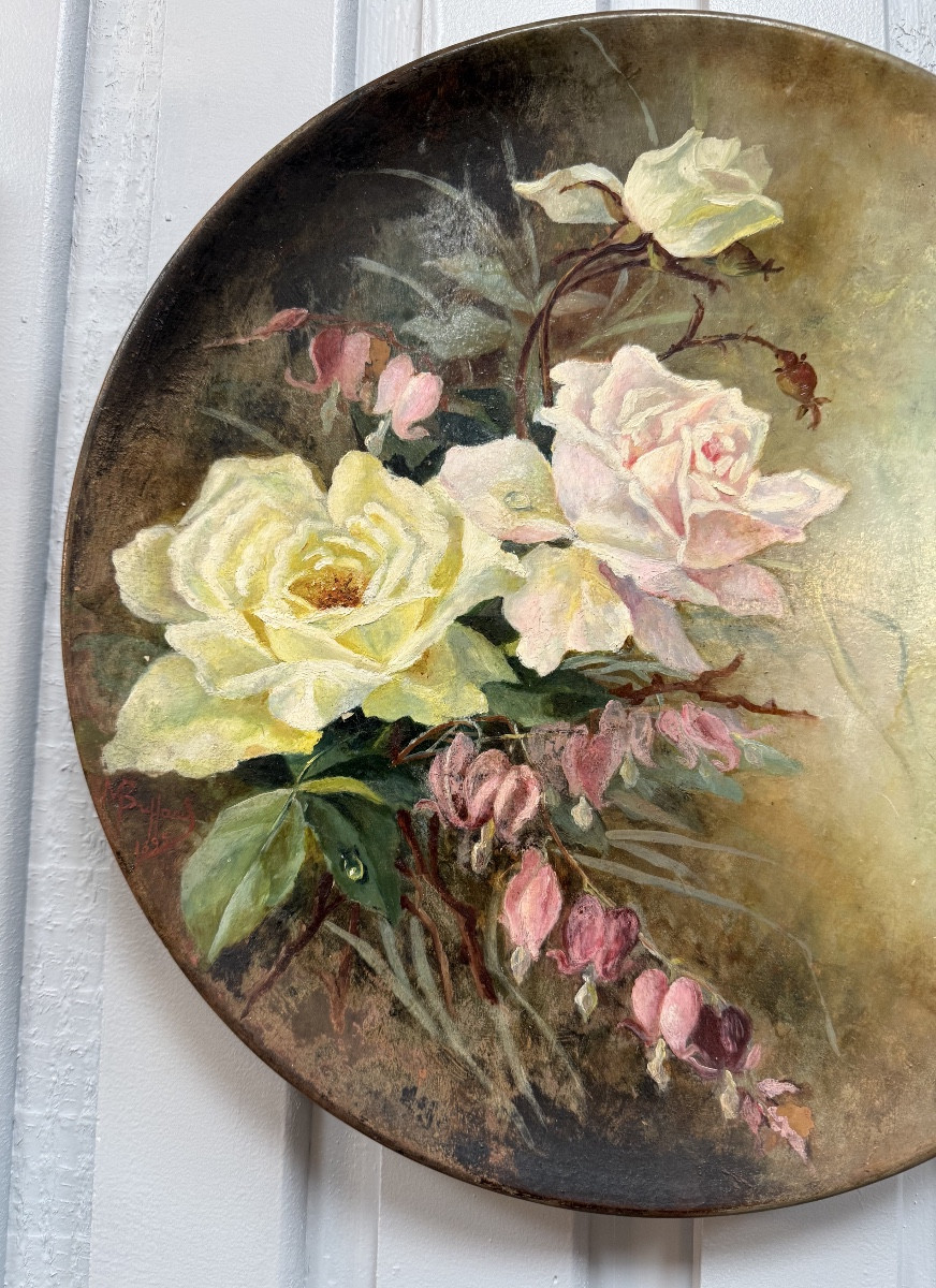 Large Platters Decorated With Flowers -photo-4