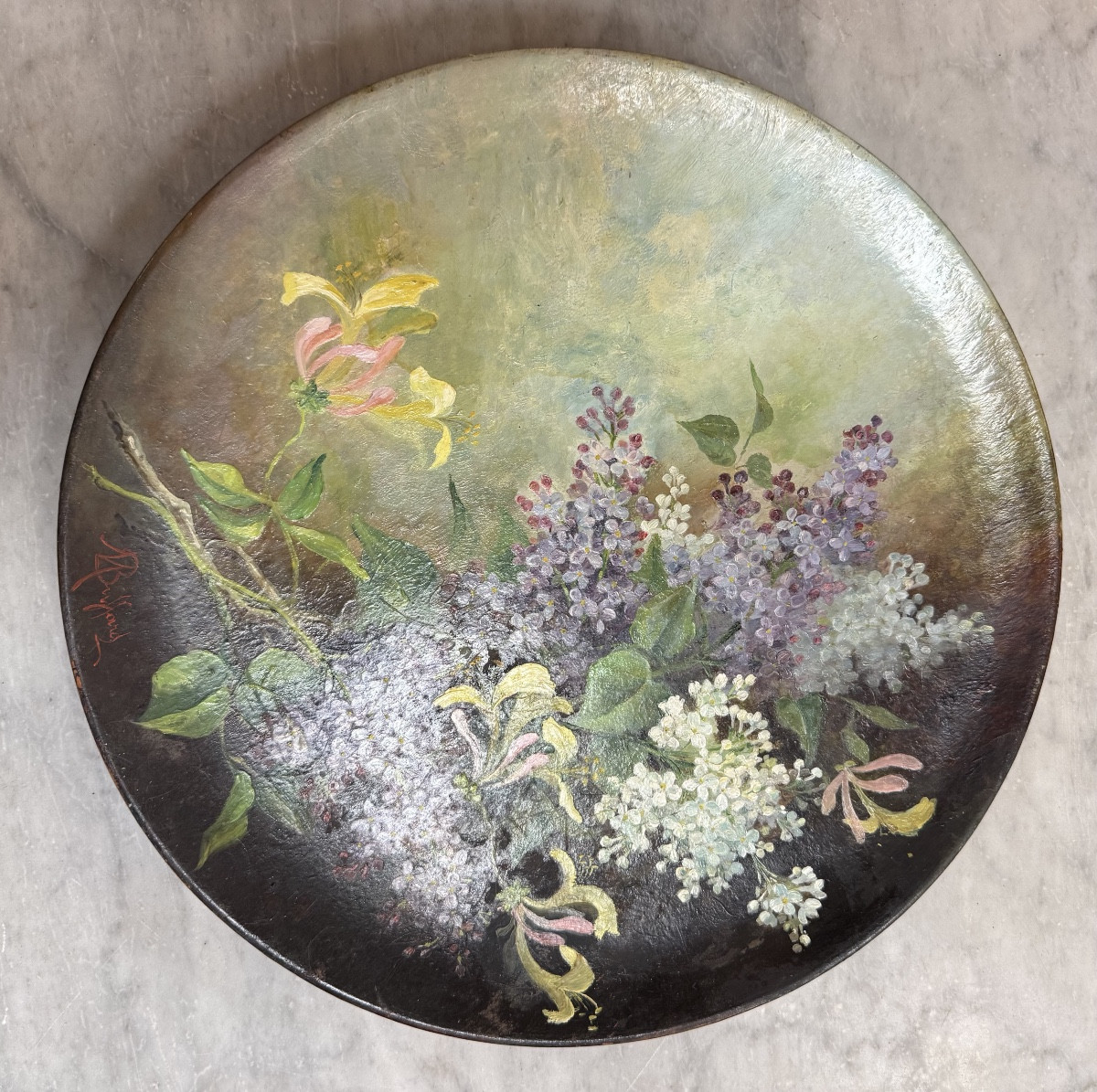 Large Platters Decorated With Flowers -photo-6