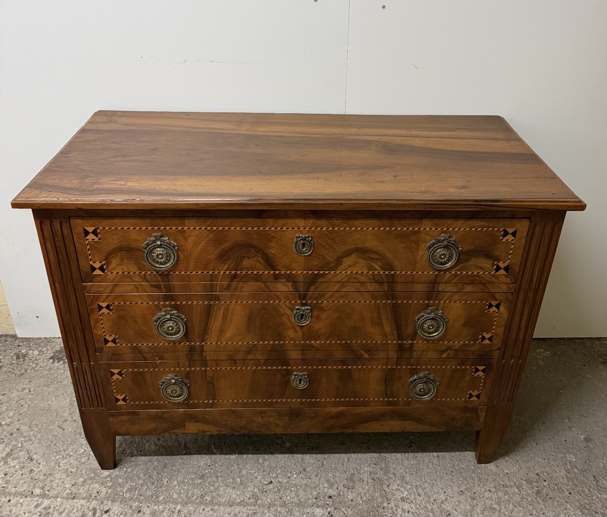 Commode en noyer de style Louis XVI-photo-2