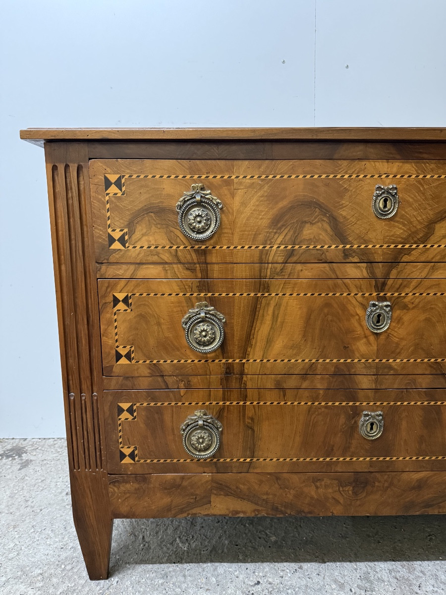 Commode en noyer de style Louis XVI-photo-5