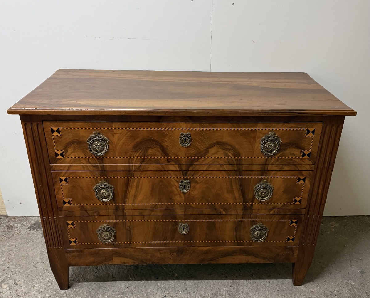 Commode en noyer de style Louis XVI-photo-8