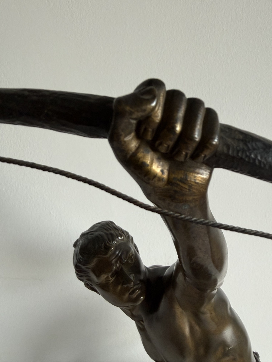 L' archer , Bronze signé Edouard Drouot-photo-7