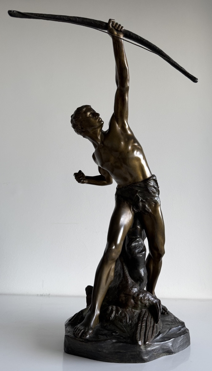 L' archer , Bronze signé Edouard Drouot