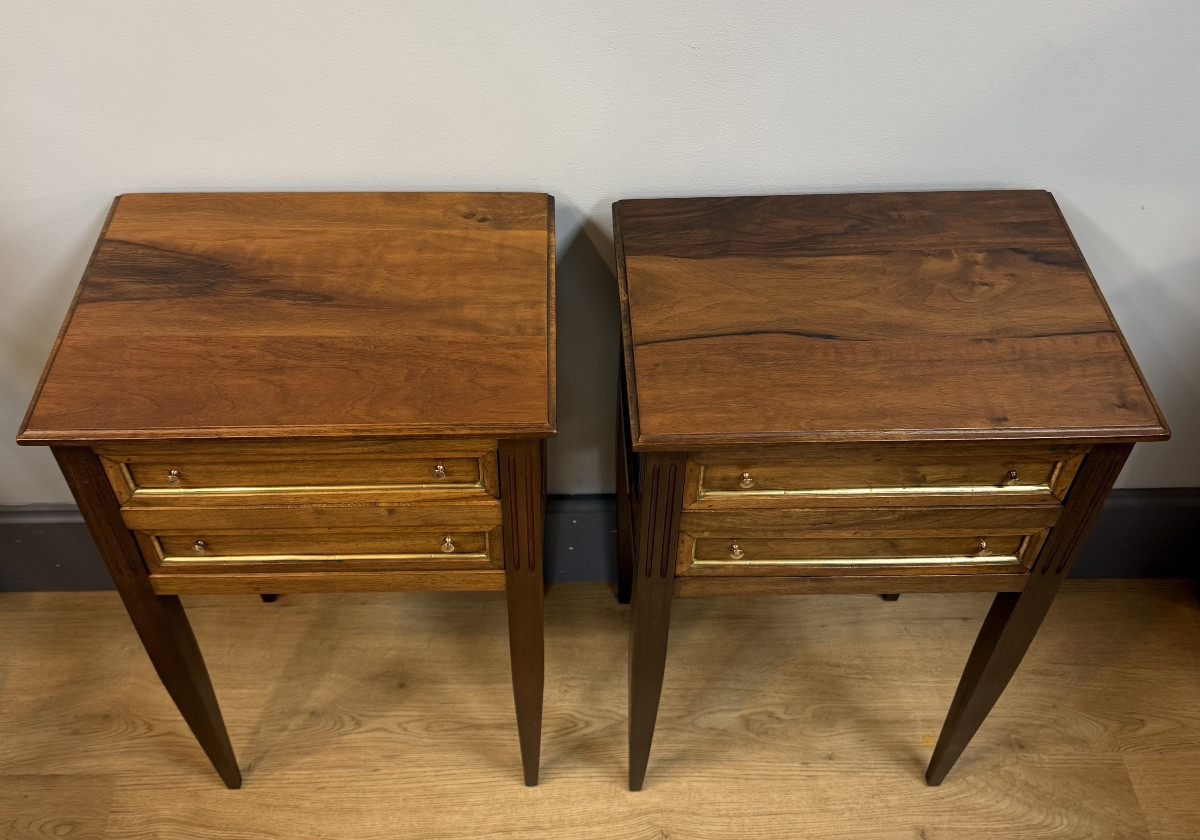 Paire de chevets  en noyer-photo-2