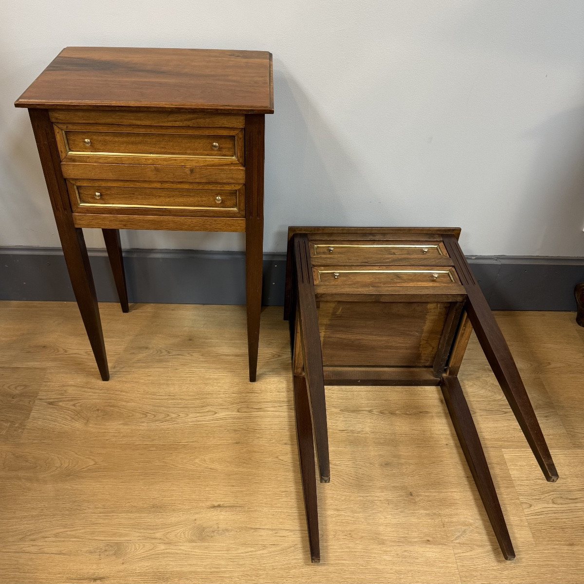 Paire de chevets  en noyer-photo-6