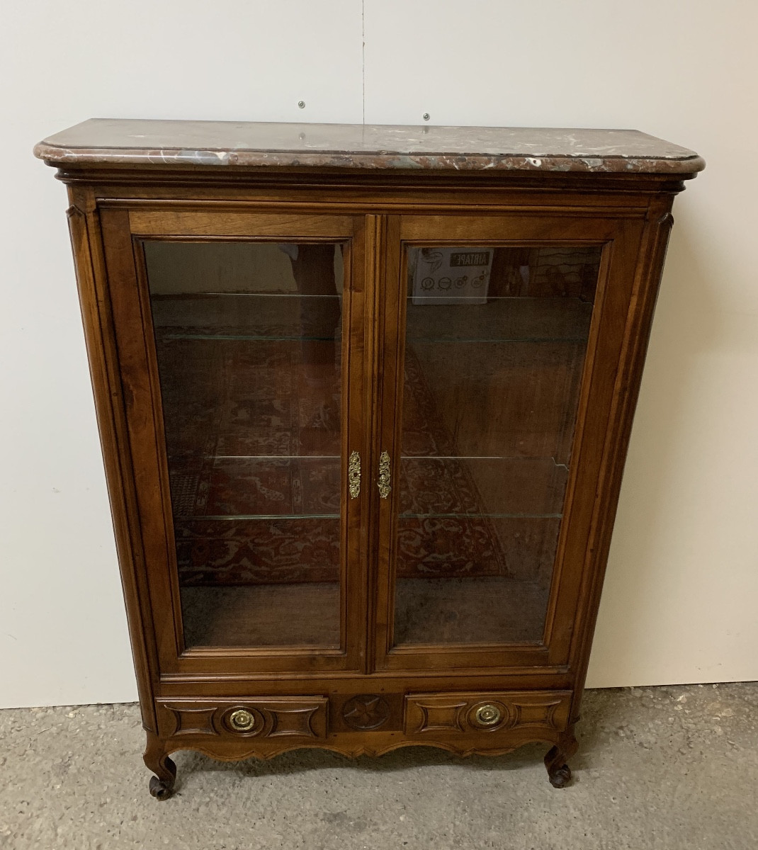Louis XV Style Walnut Display Cabinet -photo-2