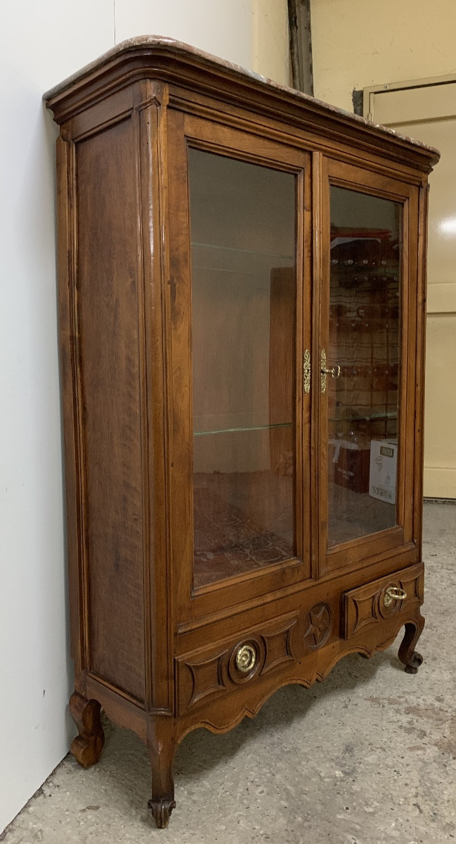 Louis XV Style Walnut Display Cabinet -photo-4