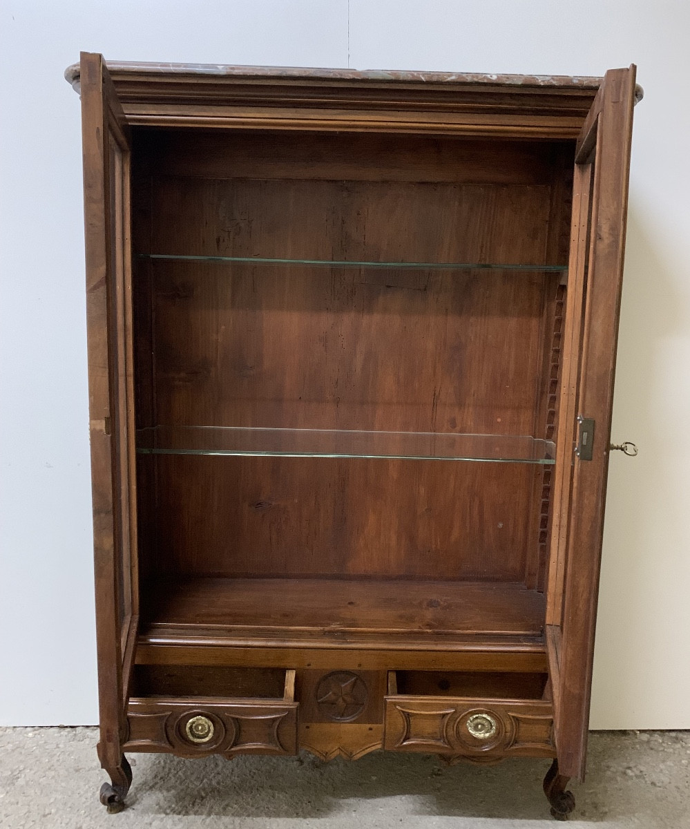 Louis XV Style Walnut Display Cabinet -photo-2