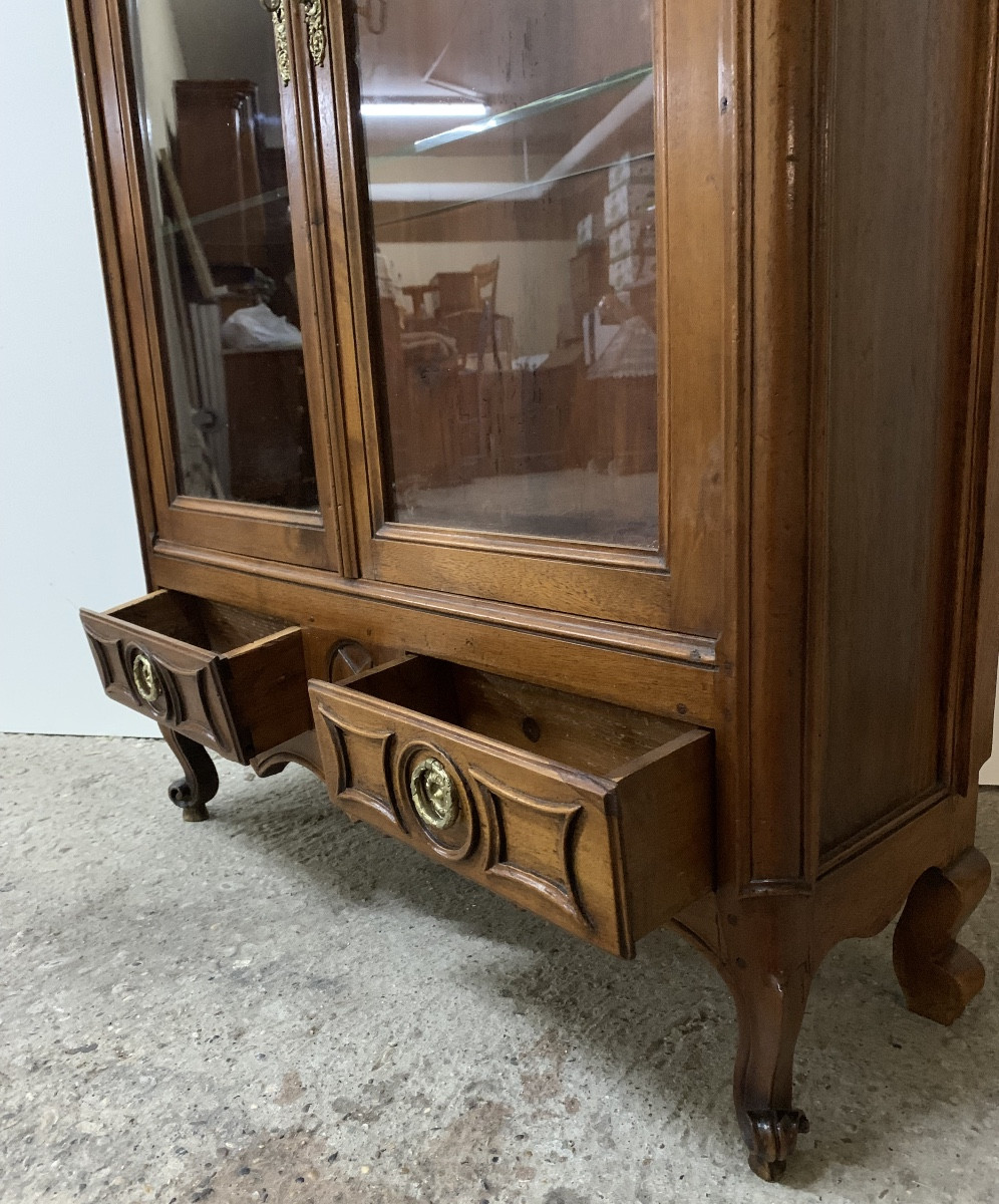 Louis XV Style Walnut Display Cabinet -photo-5